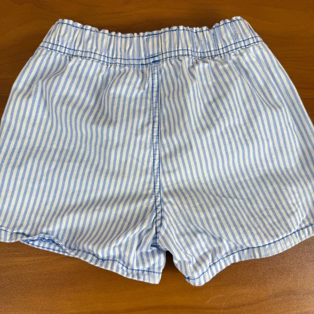 SALE Gap Kids Girls Blue White Striped Shorts Elastic Waist Summer Beach‎ Casual